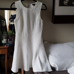 Bananas Republic Waffle White Skater Dress 8